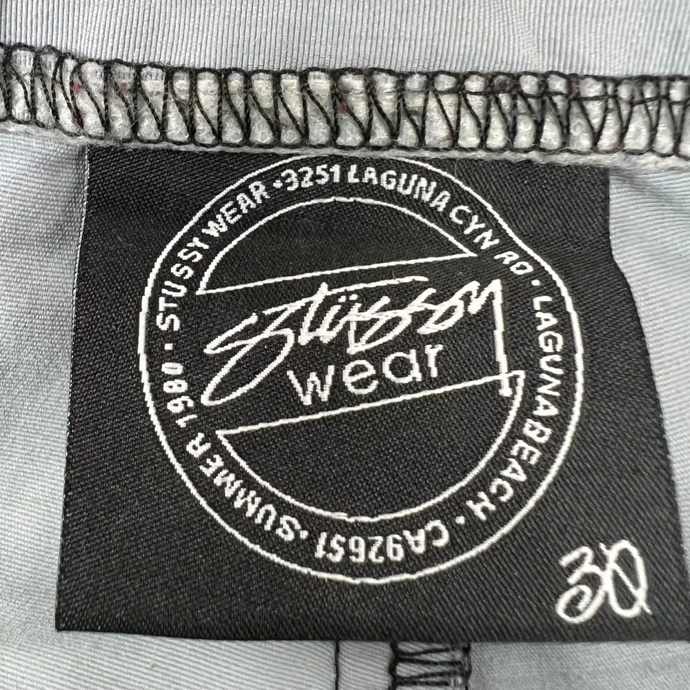 Stussy Board Shorts Mens Size 30 Grey Black Colorblock Logo Swim Trunks Beach
